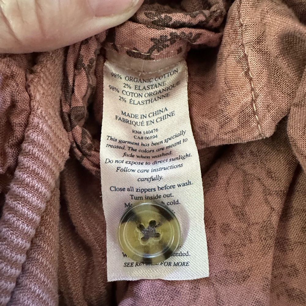 Faherty women’s burnt orange/Rust Corduroy Pants Size 27 - Picture 5 of 5